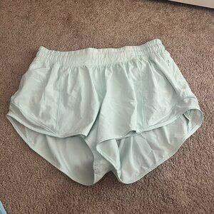 Lululemon Hotty Hot Low-Rise Lined Short 2.5" in light blue. Size 8.